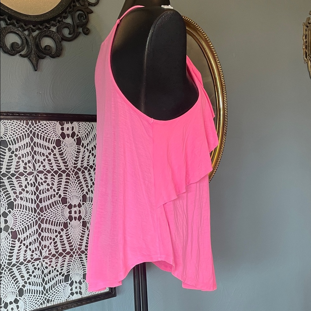 Express Pink Ruffle Tank Top - Picture 2 of 5